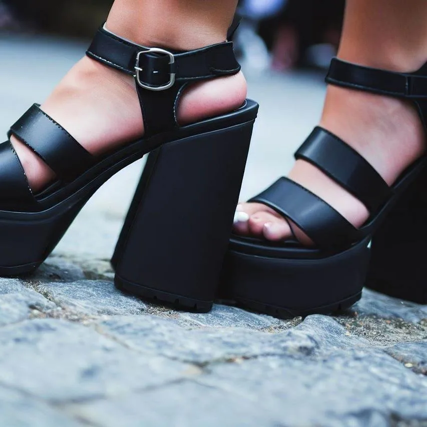 Čierne sandále na hrubom opätku: Štýlová elegancia a pohodlnosť